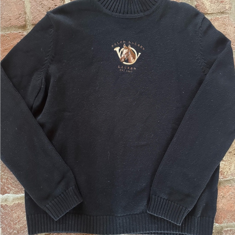 Vintage Ralph Lauren Equestrian Black Sweater